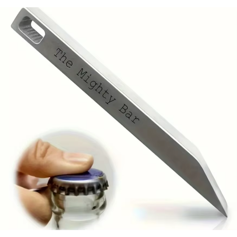 Edc Carry Knife - マイティバーポケットナイフ＆ボトルオープナー - 高耐久ステンレススチールキーホルダー、日常持ち運び用EDCマルチツール