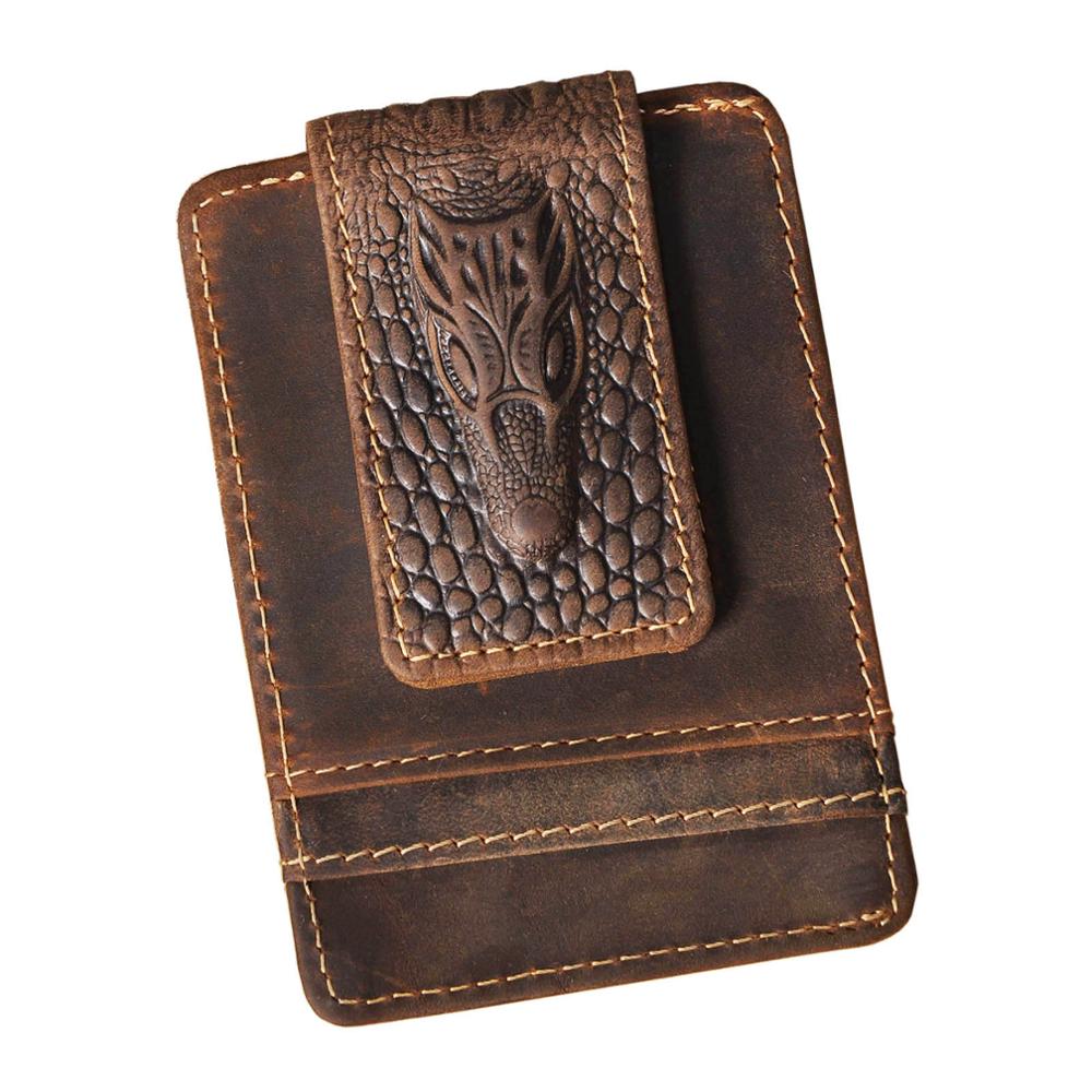 Money Clip Magnetic - 磁気クロージャー付きの本革の財布,2020トレンド,カードホルダー,便利なフロントポケット,ミニ財布,男性