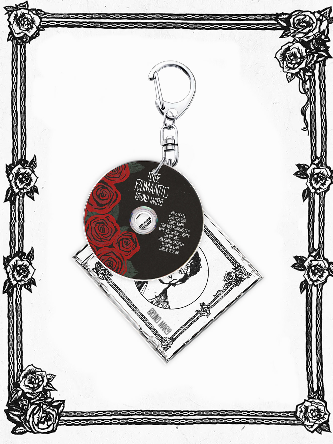 Carabiner Keychain - ブルーノキーホルダー、ザ・ロマンティック、マース、アルバムキーホルダー、音楽キーホルダー、バッグ/車用キーホルダー、耐久性のあるキーホルダーアクセサリー、マースに最適