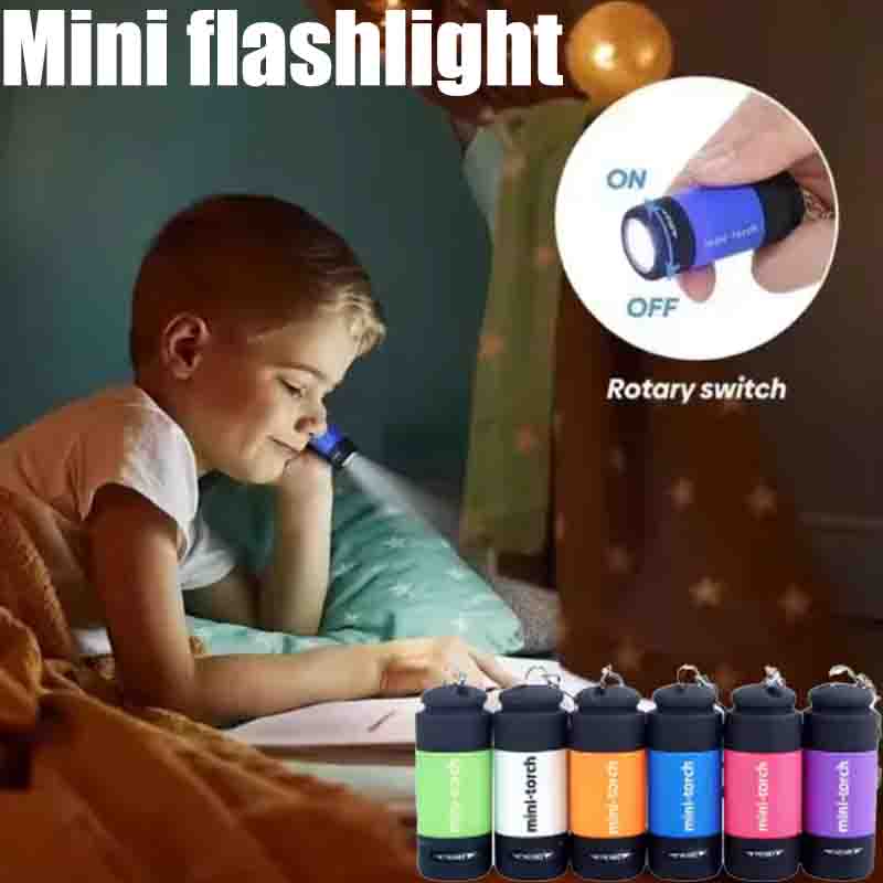 Keychain Flashlight - USB 充電式キャンプミニ懐中電灯強力な光ポケットキーホルダー懐中電灯防水屋外ハイキング LED 多機能