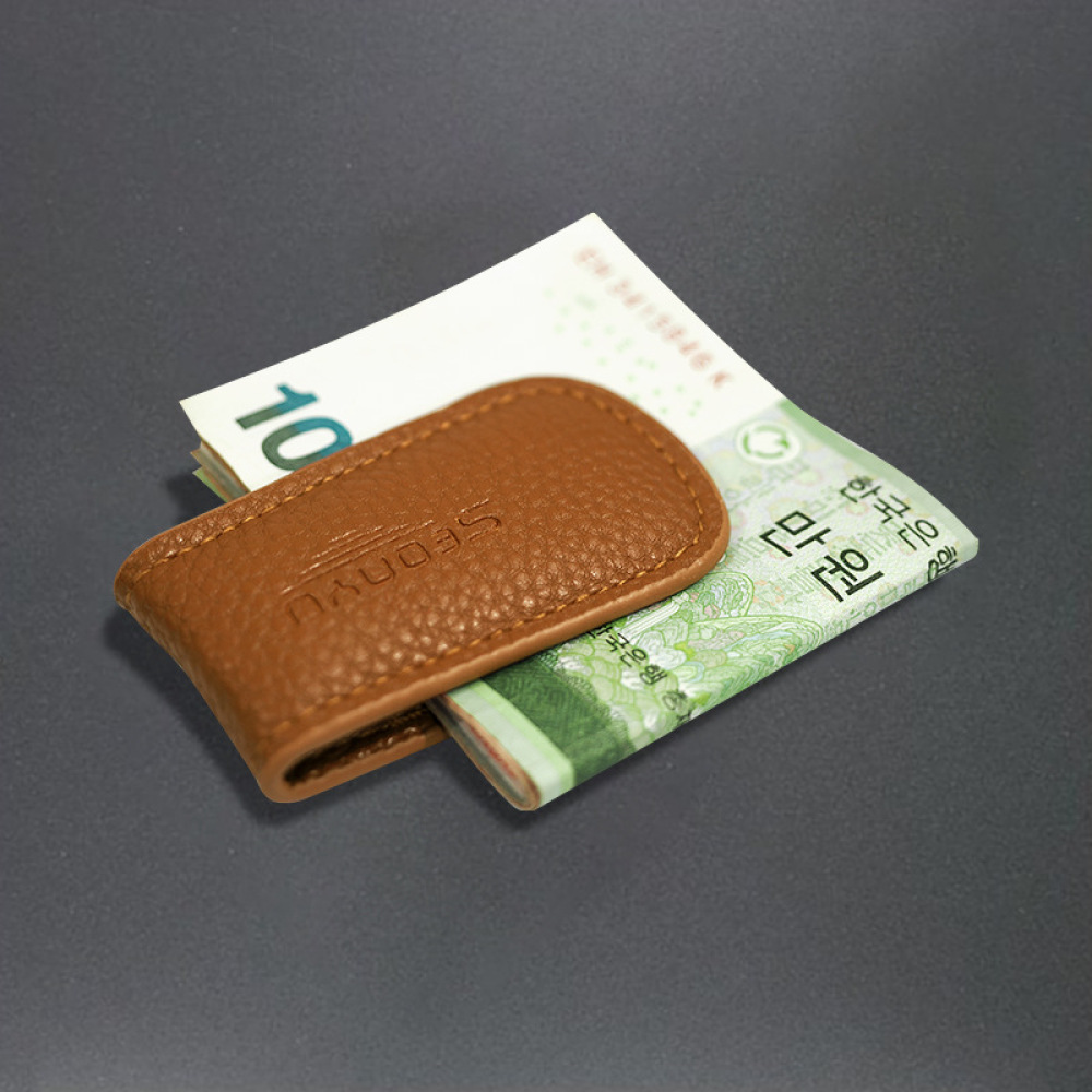 Money Clip Magnetic - 高級牛革製マグネット式財布 ミニマリストマネーホルダー スリムカードケース 旅行や日常使いに最適な携帯用紙幣フォルダー