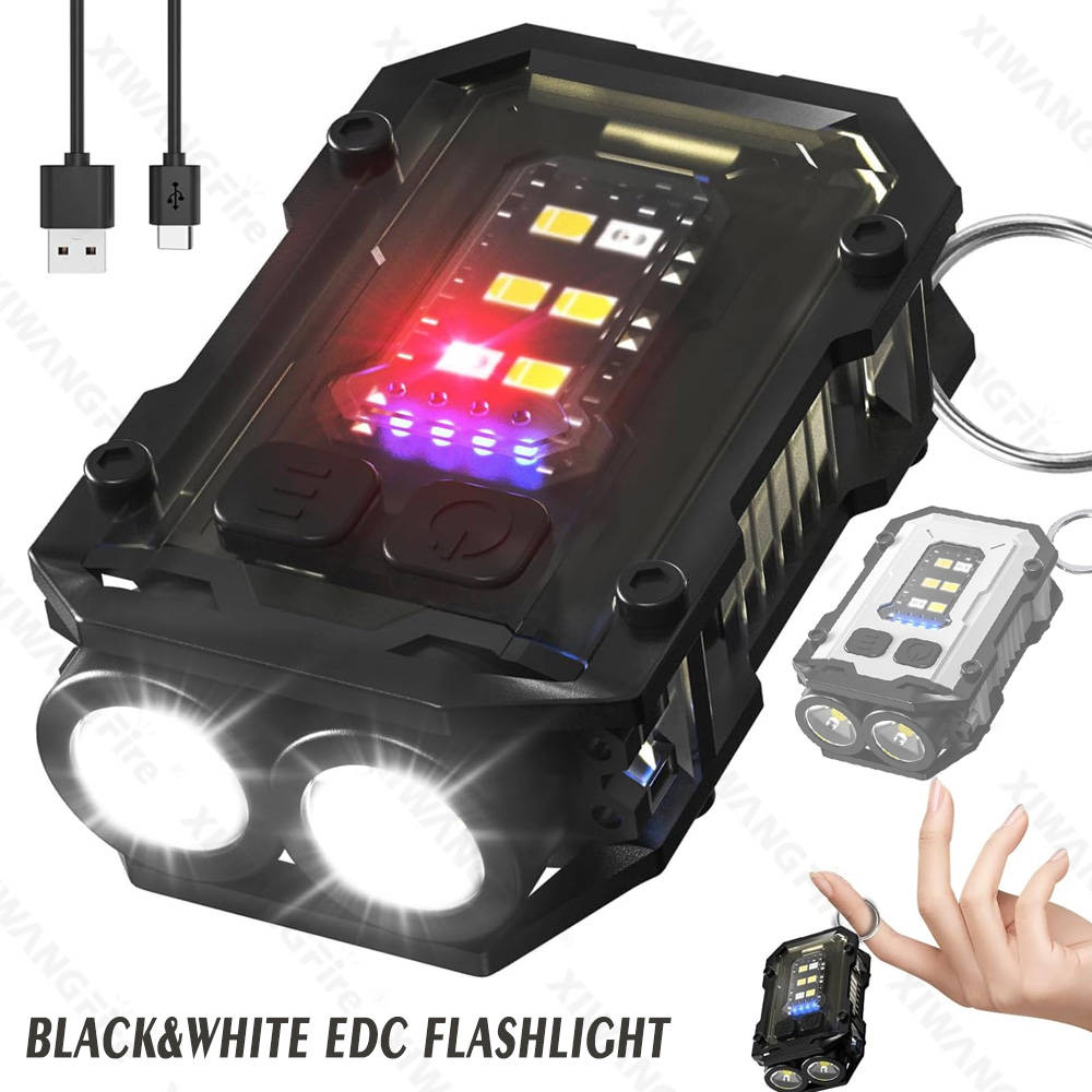 Keychain Flashlight - ミニ COB キーホルダー懐中電灯、クリップオン充電式 EDC トーチ超コンパクトポケットライト、ハイキング、キャンプ、釣り、緊急ギフト用
