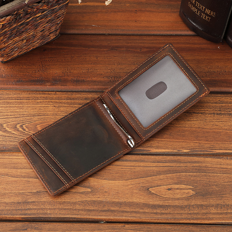 Money Clip Magnetic - 男性用の本革の財布,4つのカードスロットを備えた磁気現金クリップ