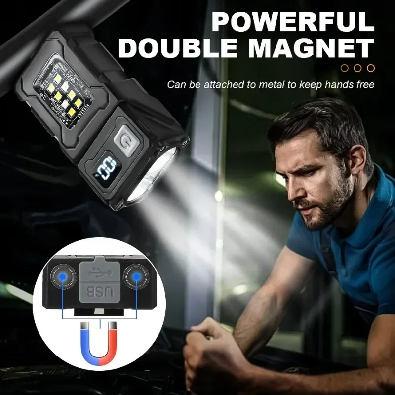 ミニ LED ハンドヘルド懐中電灯 USB 充電式 LED  - Keychain Flashlight のレビューと価格
