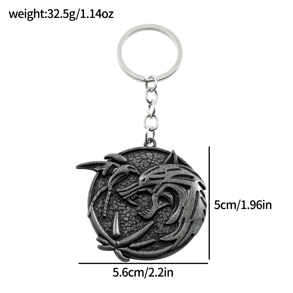 ヴィンテージウルフヘッドキーホルダーゲームゲラルト・オブ・リ - Carabiner Keychain のレビューと価格