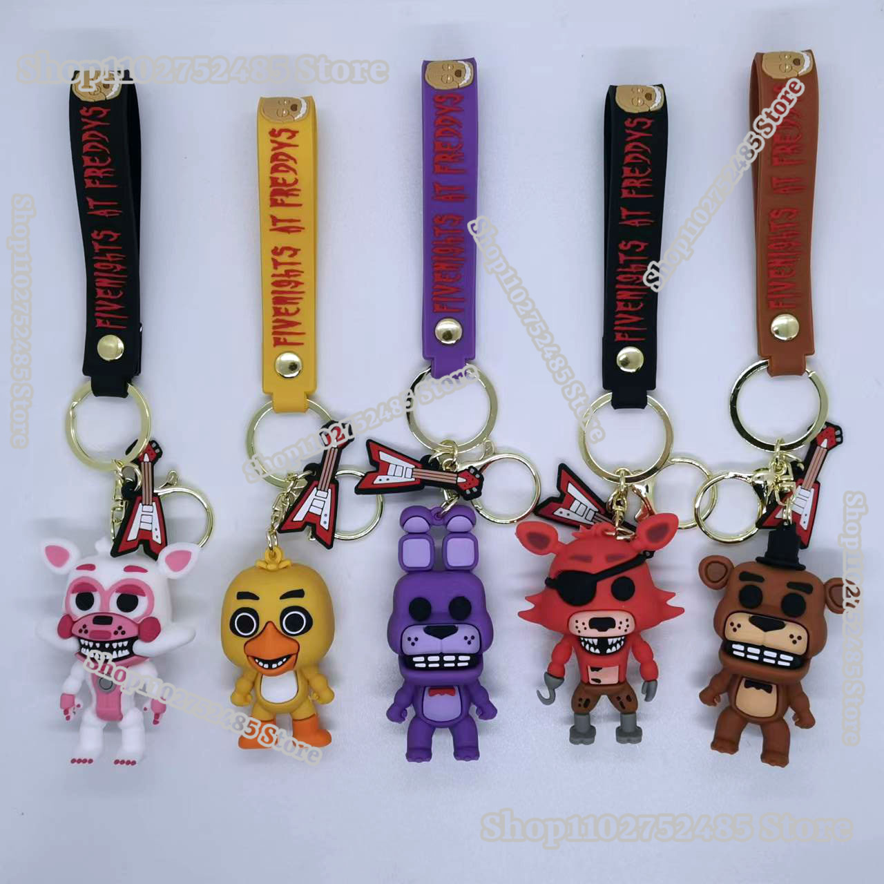 5 個漫画アニメ FNAF フィギュアキーホルダー恐ろしい人 - Carabiner Keychain のレビューと価格