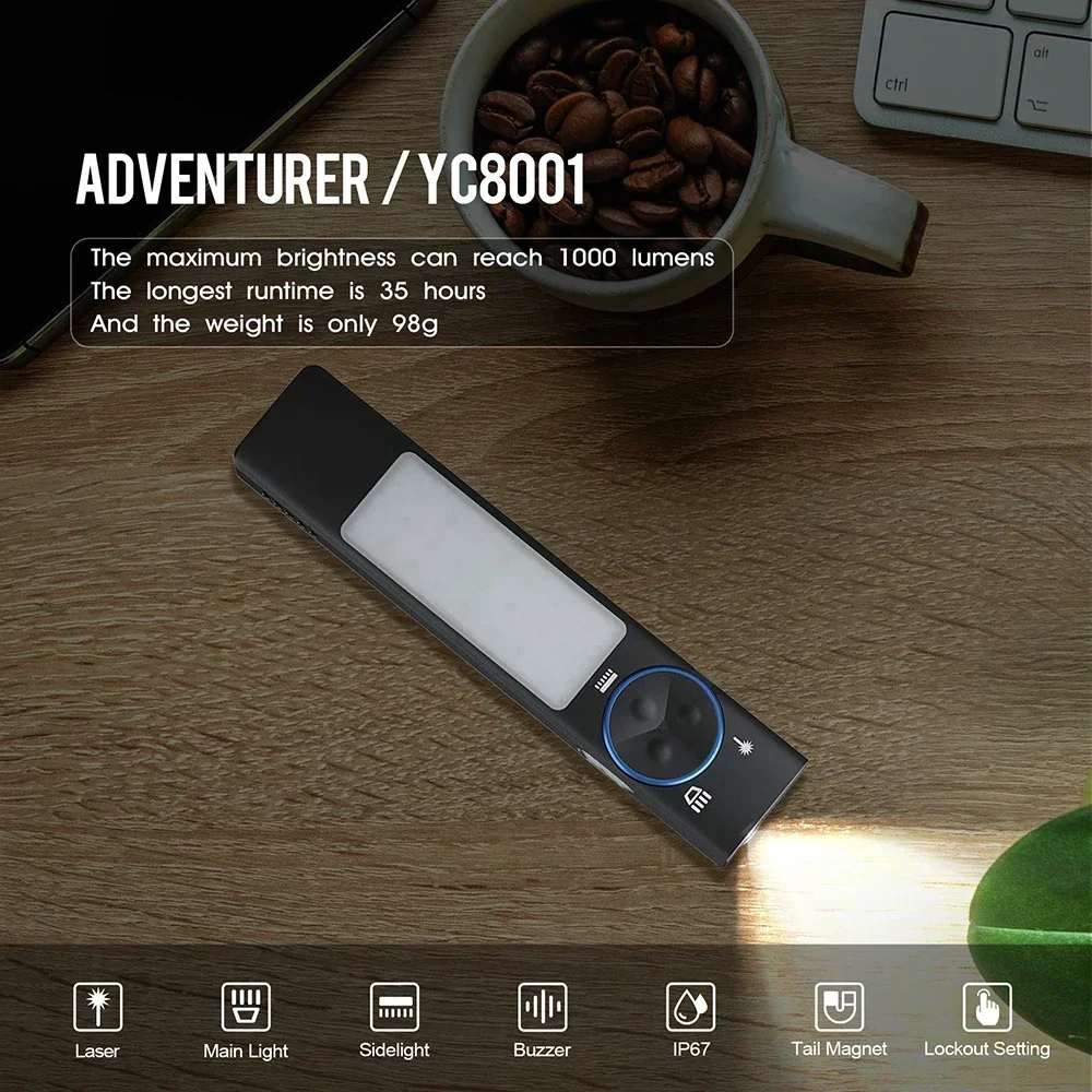 YC8001 1000LM ミニEDC懐中電灯、ペンクリップ - Keychain Flashlight のレビューと価格