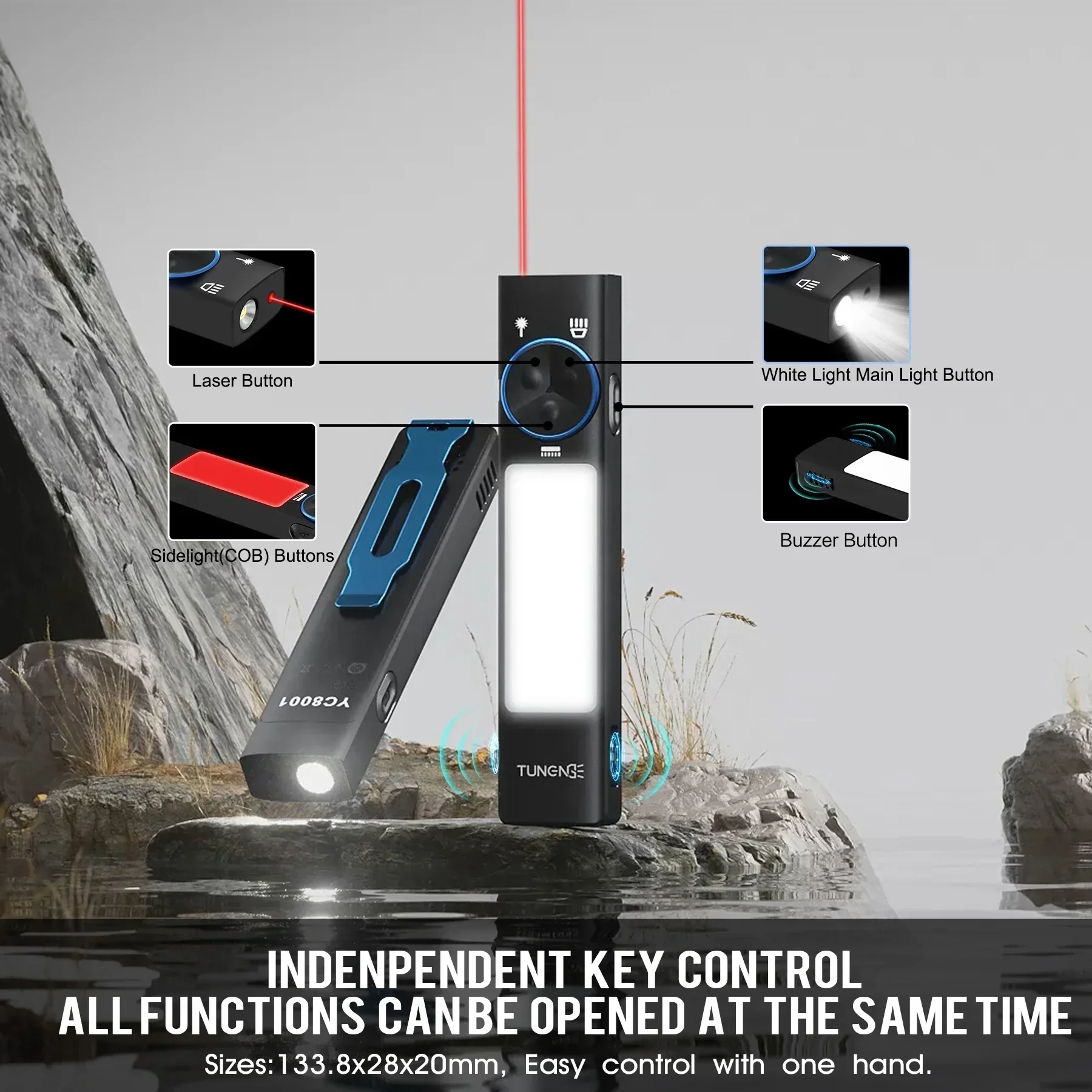 YC8001 1000LM ミニEDC懐中電灯、ペンクリップ - Keychain Flashlight のレビューと価格