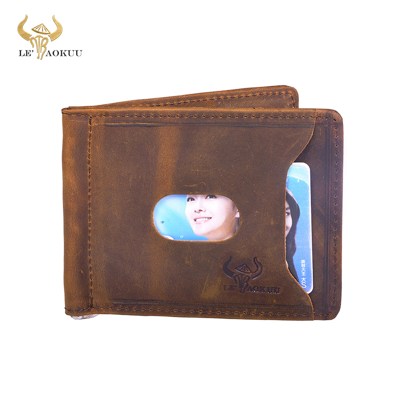 品質の革の男性磁気マネークリップギフト財布カードフォトホルダ - Money Clip Magnetic のレビューと価格