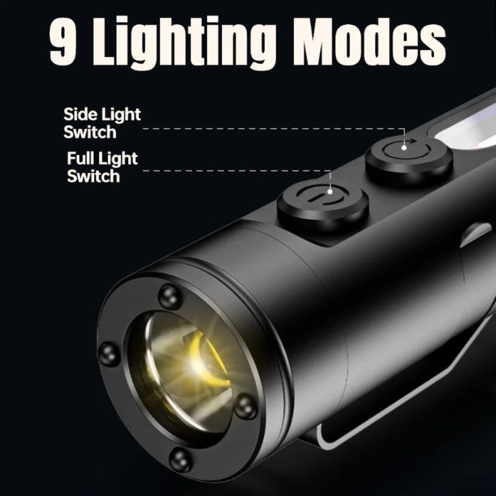 ミニ屋外懐中電灯タイプ C 充電式 LED 磁気トーチ ハッ - Keychain Flashlight のレビューと価格