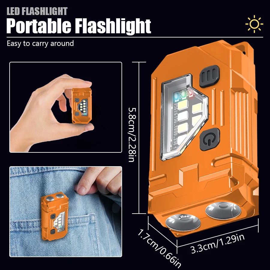 ミニキーホルダー EDC 懐中電灯充電式磁気トーチ超高輝度ポ - Keychain Flashlight のレビューと価格