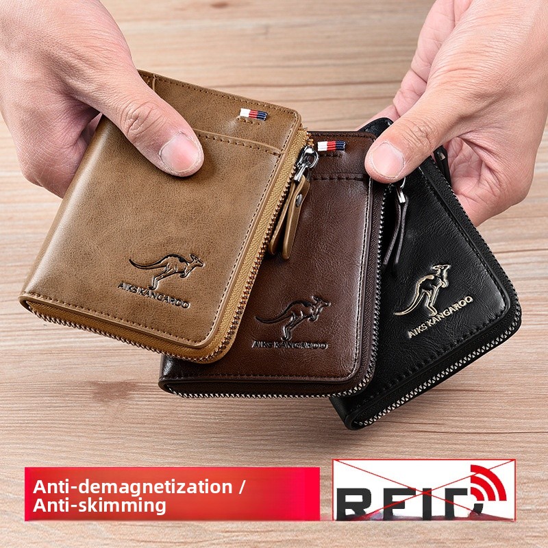 盗難防止磁気防止メンズ財布ファッショナブルなレザー二つ折りマ - Money Clip Magnetic のレビューと価格