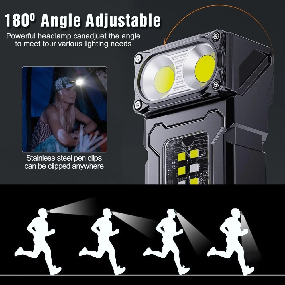 180 °   回転可能なLED懐中電灯USB充電式キーホル - Keychain Flashlight のレビューと価格