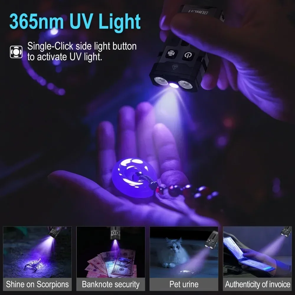 BORUiT EV20 1100LM EDC UVキーホルダ - Keychain Flashlight のレビューと価格