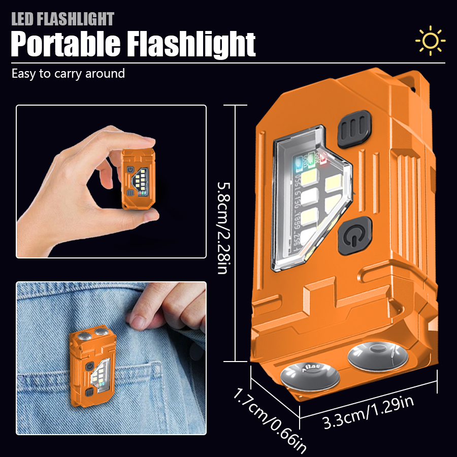 ミニキーホルダー EDC 懐中電灯充電式磁気トーチ超高輝度ポ - Keychain Flashlight のレビューと価格