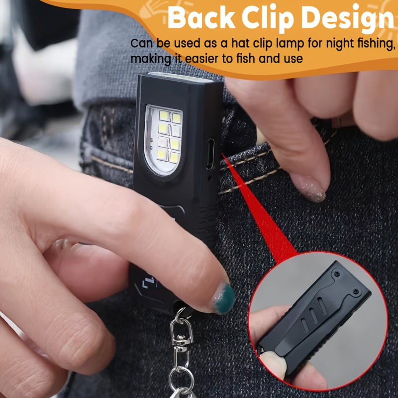 多機能ミニ COB LED キーホルダー懐中電灯 USB 充 - Keychain Flashlight のレビューと価格