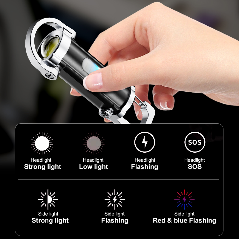 ミニキーホルダー懐中電灯多機能 USB 充電式トーチポータブ - Keychain Flashlight のレビューと価格