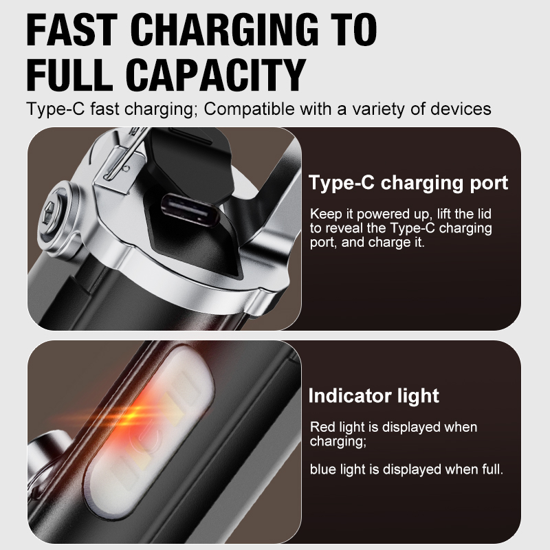 ミニキーホルダー懐中電灯多機能 USB 充電式トーチポータブ - Keychain Flashlight のレビューと価格