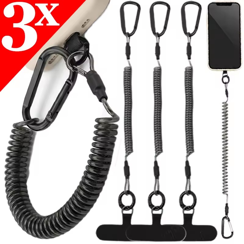 紛失防止フレキシブル電話ロープ、パッチスプリングコード付き安 - Carabiner Keychain のレビューと価格