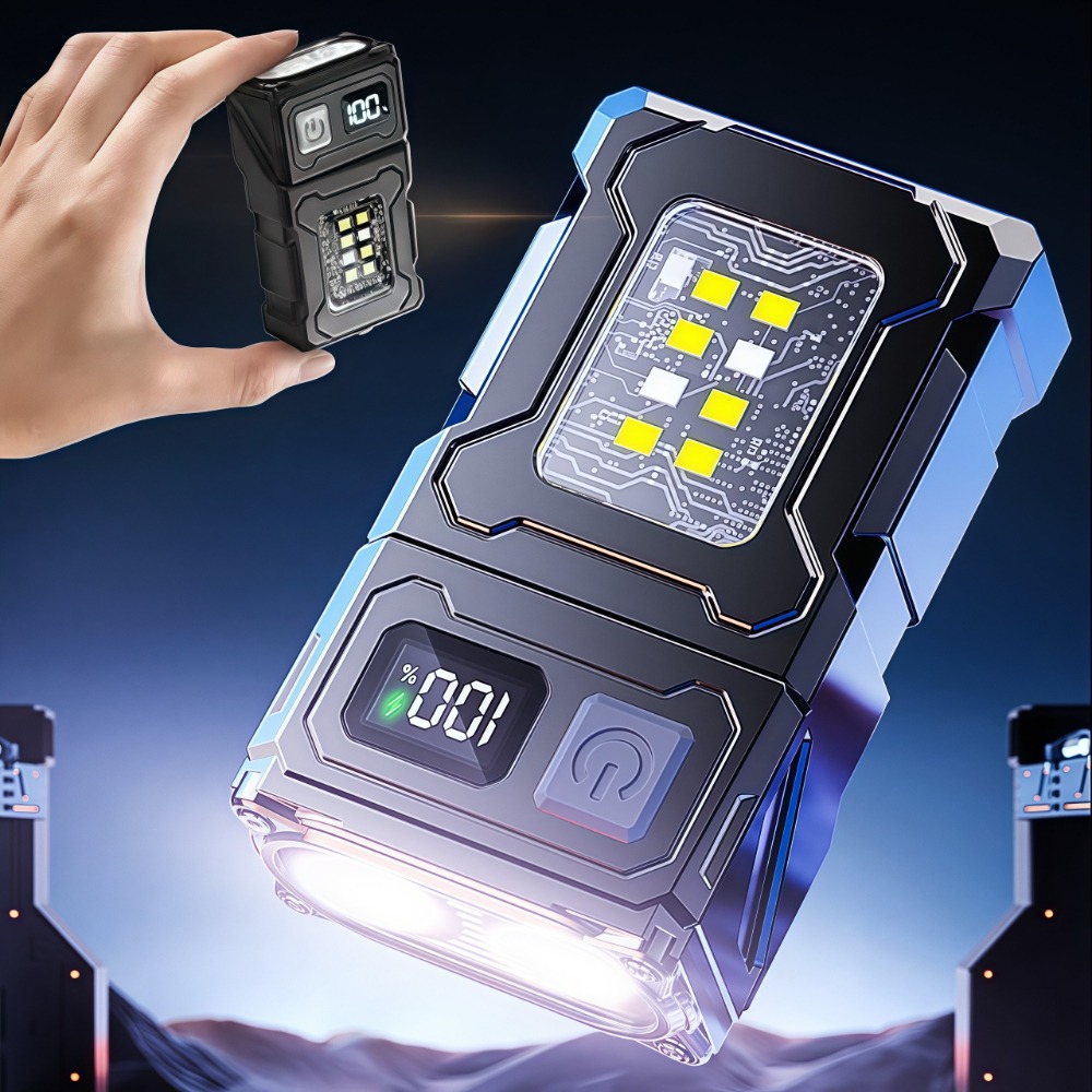充電式ミニLED懐中電灯、マグネットクリップ付き作業灯、キー - Keychain Flashlight のレビューと価格