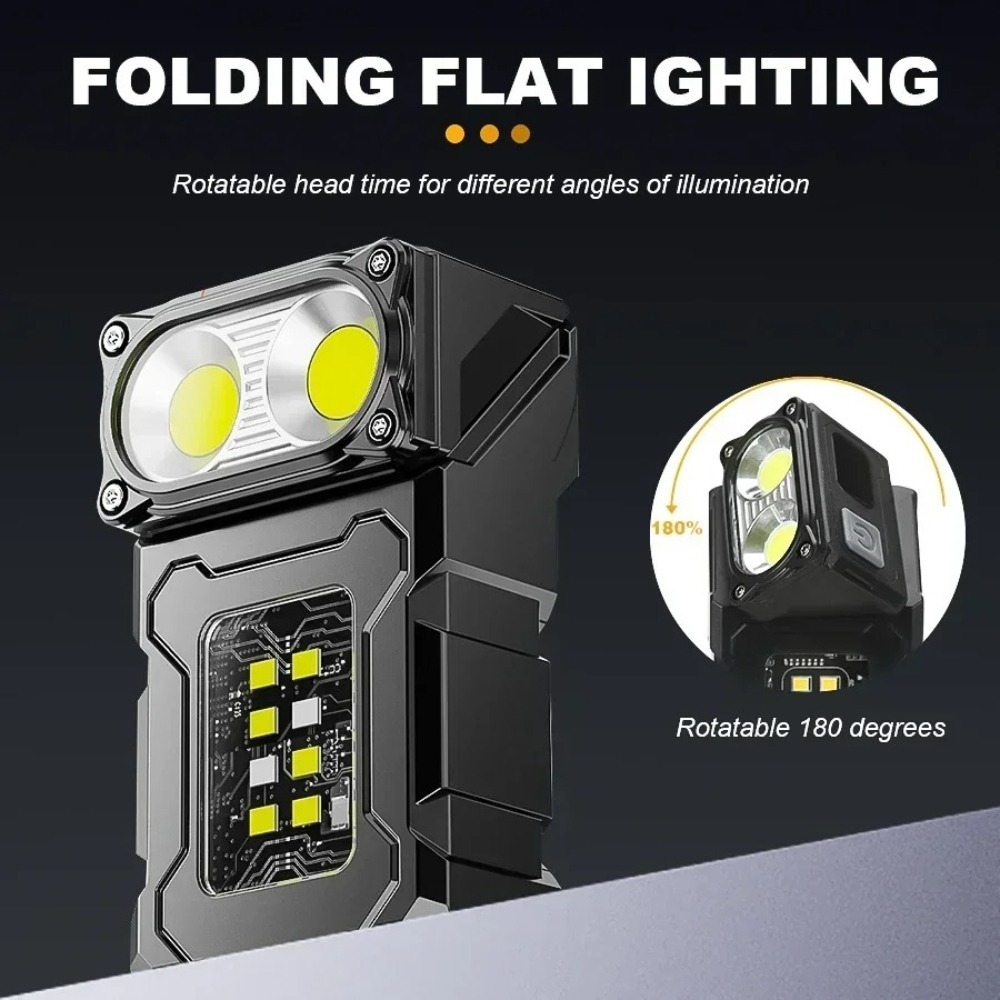 充電式ミニLED懐中電灯、マグネットクリップ付き作業灯、キー - Keychain Flashlight のレビューと価格