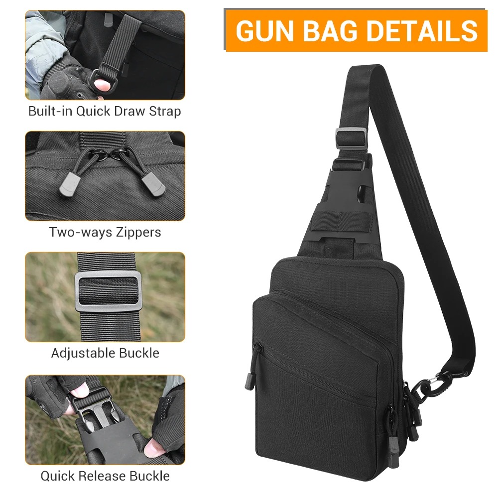 戦術ピストルガンバッグ、隠しキャリーガン収納ポーチ、ガンホル - Edc Carry Bag For Pistol のレビューと価格