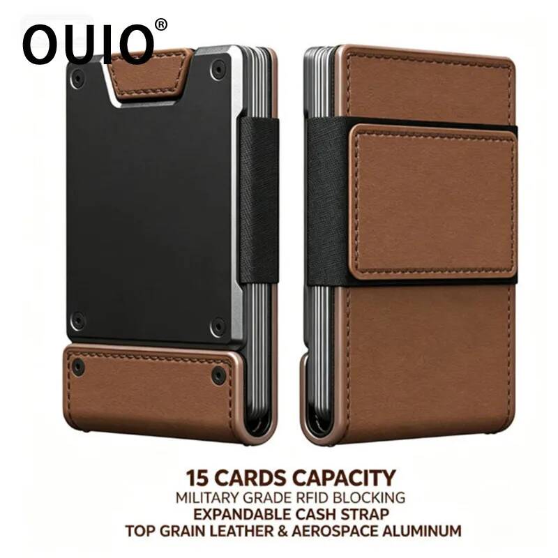 OUIO メンズ RFID ブロッキング ミニマリスト レザ - Money Clip Magnetic のレビューと価格