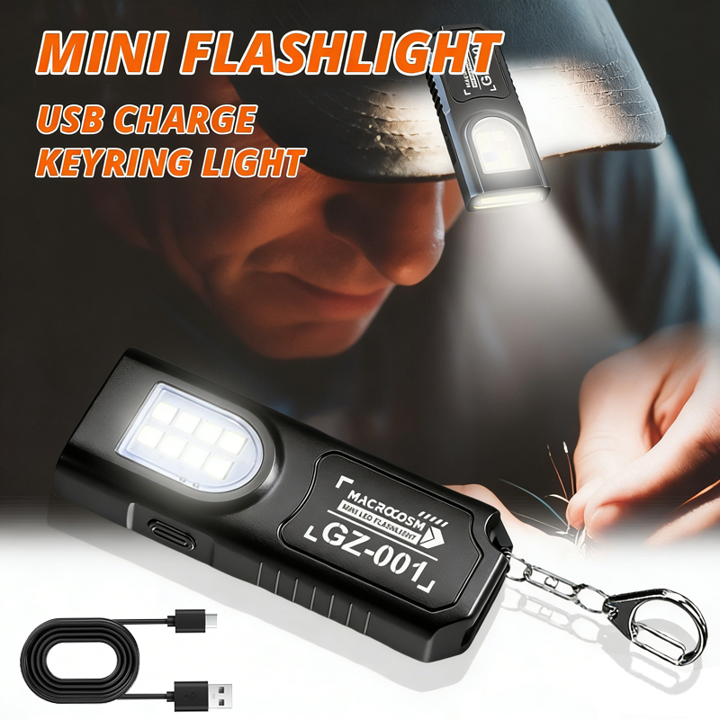 LED キーホルダー懐中電灯タイプ C 充電式 550LM  - Keychain Flashlight のレビューと価格