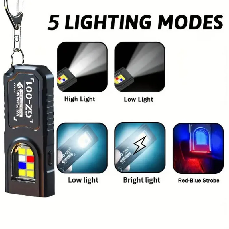 LED キーホルダー懐中電灯タイプ C 充電式 550LM  - Keychain Flashlight のレビューと価格