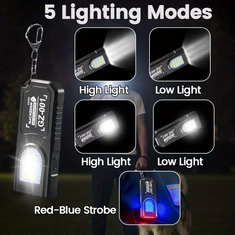 ミニ COB LED キーホルダー懐中電灯 USB 充電式ト - Keychain Flashlight のレビューと価格